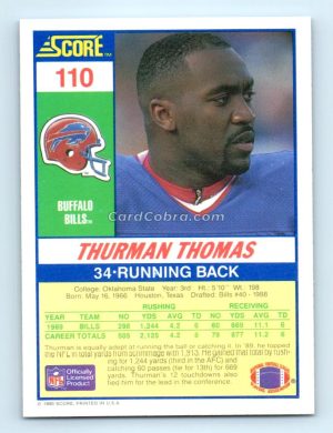 1990 Score #110 Thurman Thomas Buffalo Bills