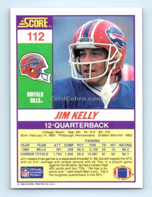 1990 Score #112 Jim Kelly Buffalo Bills