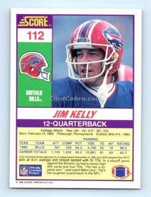 1990 Score #112 Jim Kelly Buffalo Bills