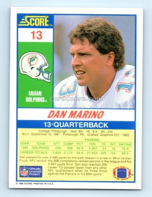 1990 Score #13 Dan Marino Miami Dolphins