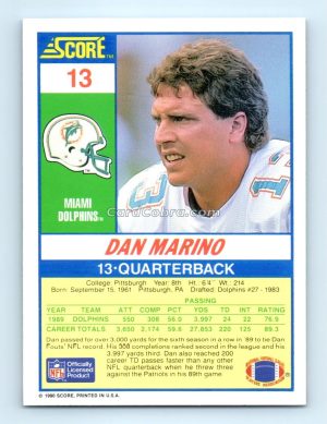 1990 Score #13 Dan Marino Miami Dolphins