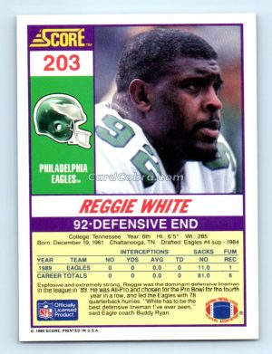 1990 Score #203 Reggie White Philadelphia Eagles