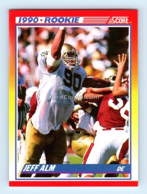 1990 Score #298 Jeff Alm Notre Dame Fighting Irish Rookie Card