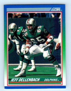 1990 Score #31 Jeff Dellenbach Miami Dolphins Rookie Card