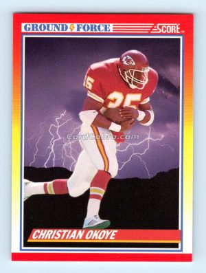 1990 Score #321 Christian Okoye Kansas City Chiefs