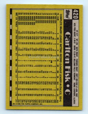 1990 Topps #420 Carlton Fisk Chicago White Sox