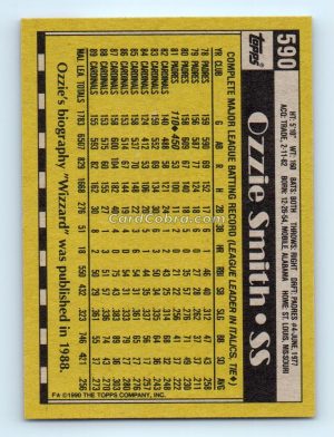 1990 Topps #590 Ozzie Smith St. Louis Cardinals