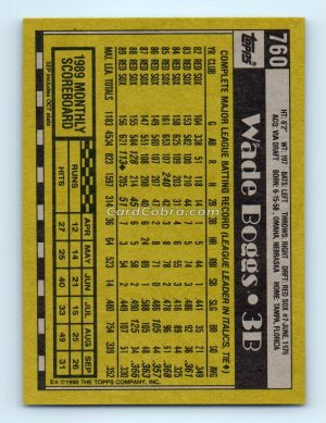 1990 Topps #760 Wade Boggs Boston Red Sox