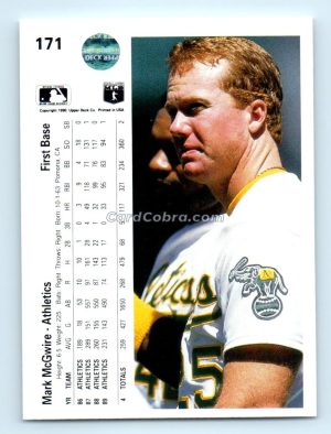 1990 Upper Deck #171 Mark McGwire Oakland Athletics