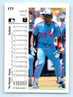 1990 Upper Deck #177 Tim Raines Montreal Expos