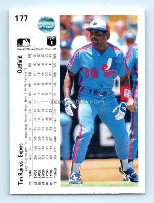 1990 Upper Deck #177 Tim Raines Montreal Expos