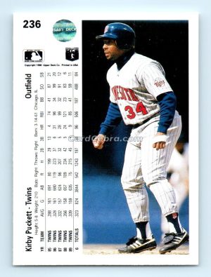 1990 Upper Deck #236 Kirby Puckett Minnesota Twins