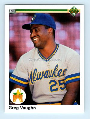 1990 Upper Deck #25 Greg Vaughn Milwaukee Brewers