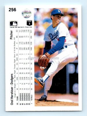 1990 Upper Deck #256 Orel Hershiser Los Angeles Dodgers