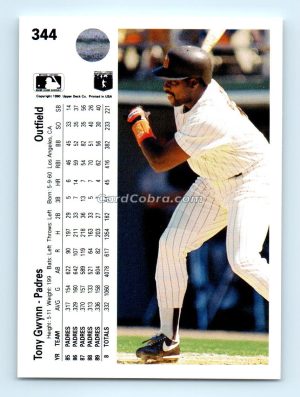 1990 Upper Deck #344 Tony Gwynn San Diego Padres