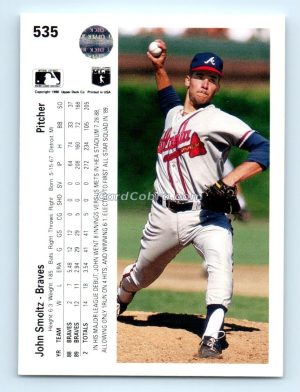 1990 Upper Deck #535 John Smoltz Atlanta Braves