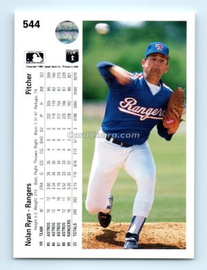 1990 Upper Deck #544 Nolan Ryan Texas Rangers