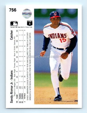 1990 Upper Deck #756 Sandy Alomar Jr. Cleveland Indians