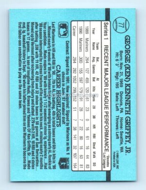 1991 Donruss #77 Ken Griffey Jr. Seattle Mariners