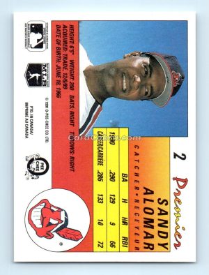 1991 O-Pee-Chee Premier #2 Sandy Alomar Jr. Cleveland Indians