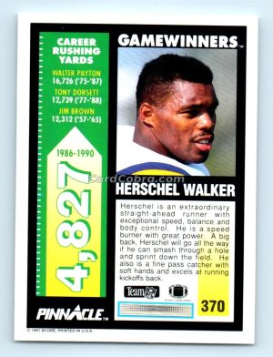 1991 Pinnacle #370 Herschel Walker Minnesota Vikings