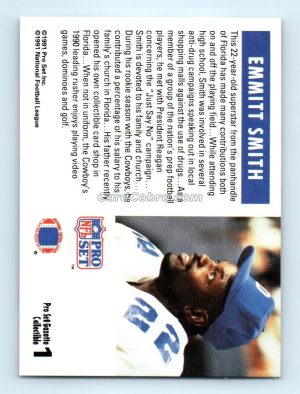 1991 Pro Set Promos #1 Emmitt Smith Dallas Cowboys