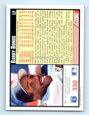 1991 Score #330 Barry Bonds Pittsburgh Pirates