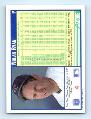 1991 Score #4 Nolan Ryan Texas Rangers