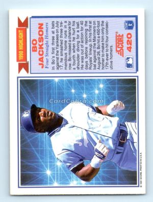 1991 Score #420 Bo Jackson Kansas City Royals