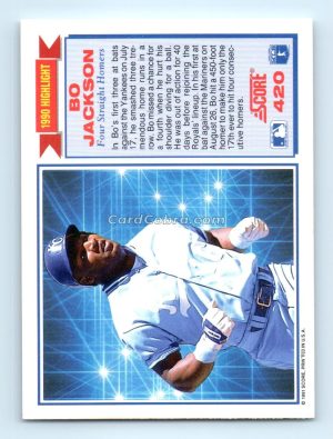 1991 Score #420 Bo Jackson Kansas City Royals