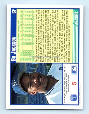 1991 Score #5 Bo Jackson Kansas City Royals