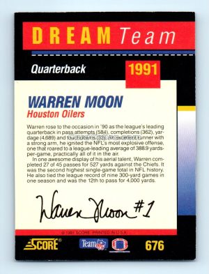 1991 Score #676 Warren Moon Houston Oilers