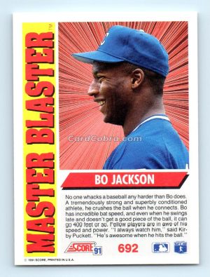 1991 Score #692 Bo Jackson Kansas City Royals