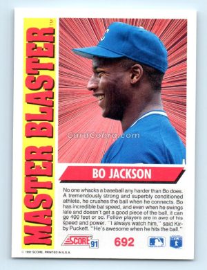 1991 Score #692 Bo Jackson Kansas City Royals