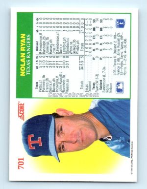 1991 Score #701 Nolan Ryan Texas Rangers