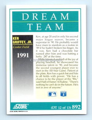 1991 Score #892 Ken Griffey Jr. Seattle Mariners