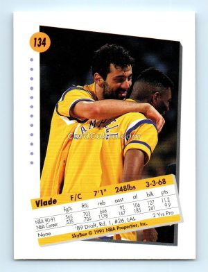 1991 SkyBox #134 Vlade Divac Los Angeles Lakers