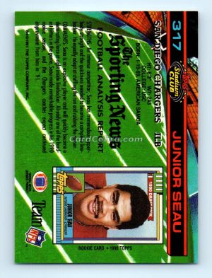 1991 Stadium Club Super Bowl XXVI #317 Junior Seau San Diego Chargers