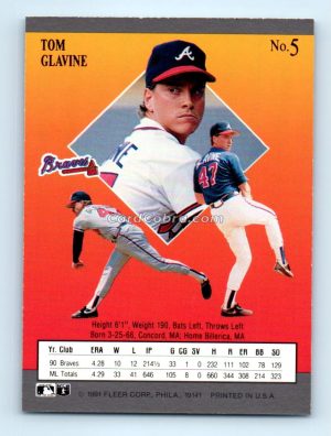 1991 Ultra #5 Tom Glavine Atlanta Braves