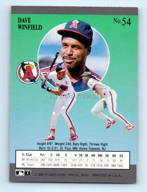 1991 Ultra #54 Dave Winfield California Angels