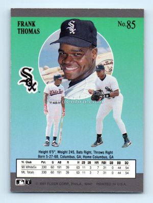 1991 Ultra #85 Frank Thomas Chicago White Sox