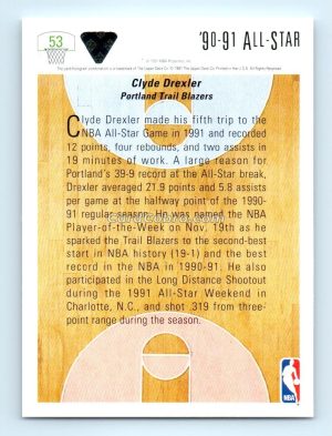 1991 Upper Deck #53 Clyde Drexler Portland Trail Blazers