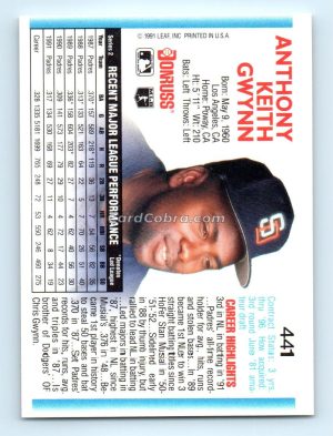 1992 Donruss #441 Tony Gwynn San Diego Padres