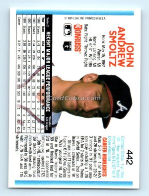 1992 Donruss #442 John Smoltz Atlanta Braves