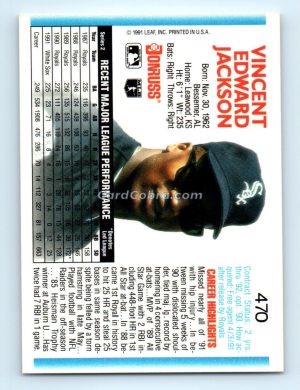 1992 Donruss #470 Bo Jackson Chicago White Sox