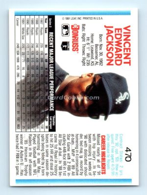 1992 Donruss #470 Bo Jackson Chicago White Sox