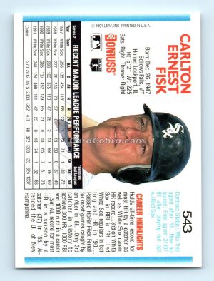 1992 Donruss #543 Carlton Fisk Chicago White Sox