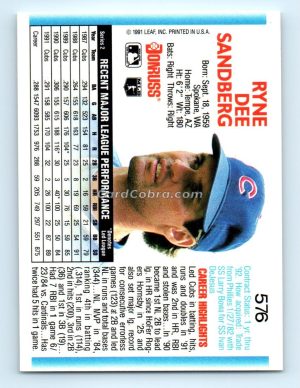 1992 Donruss #576 Ryne Sandberg Chicago Cubs