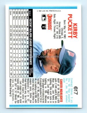 1992 Donruss #617 Kirby Puckett Minnesota Twins