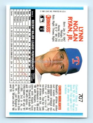 1992 Donruss #707 Nolan Ryan Texas Rangers